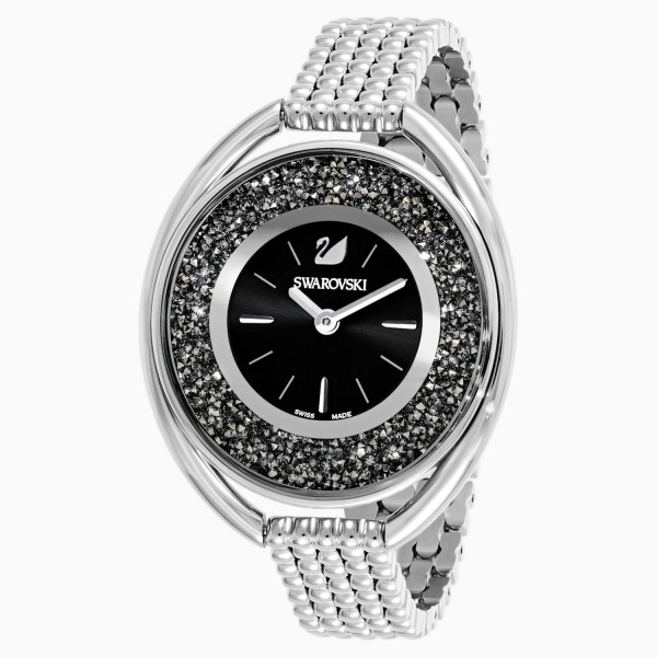 Swarovski Κρυστάλλινο οβάλ μαύρο καντράν Ασημί τόνος μεταλλικό ρολόι από ανοξείδωτο ατσάλι 5181664 Swarovski Κρυστάλλινο οβάλ μαύρο καντράν Ασημί τόνος μεταλλικό ρολόι από ανοξείδωτο ατσάλι 5181664