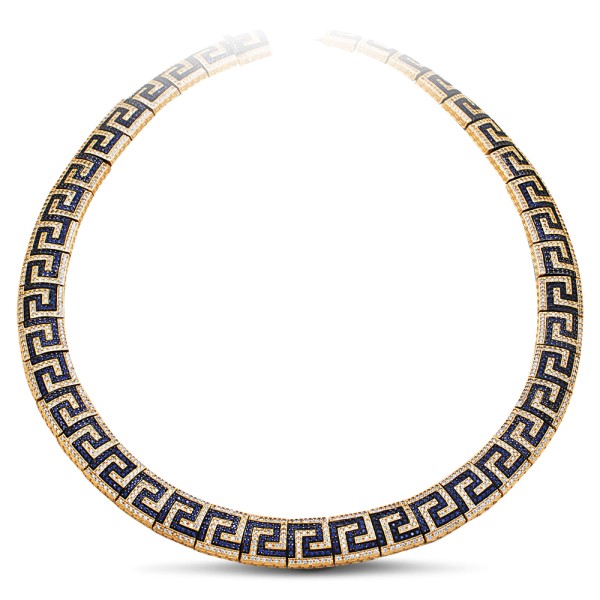 Κολιέ Dimitrios Exclusive Greca Pave με ζιργκόν Κ293 Κολιέ Dimitrios Exclusive Greca Pave με ζιργκόν Κ293