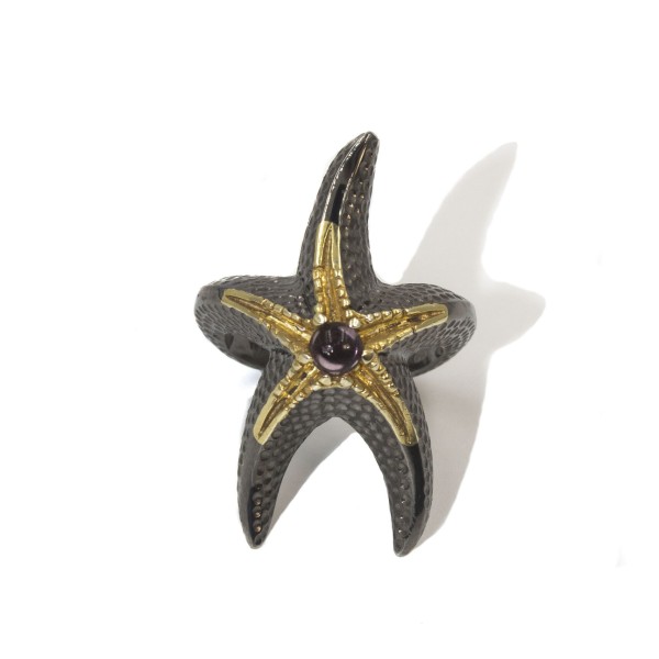 Tony Mara ασημένιο οξειδωμένο δαχτυλίδι αστερίας Tony Mara ασημένιο οξειδωμένο δαχτυλίδι αστερίας