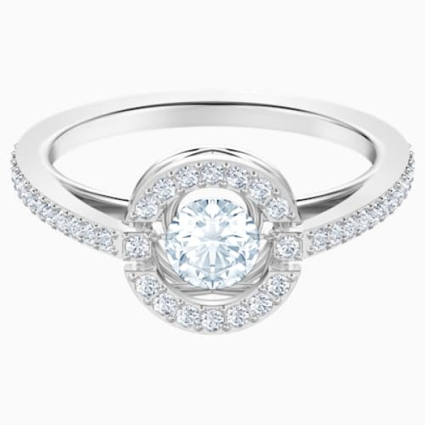 Swarovski Στρογγυλό Δαχτυλίδι Λευκό Ρόδιο Swarovski Στρογγυλό Δαχτυλίδι Λευκό Ρόδιο