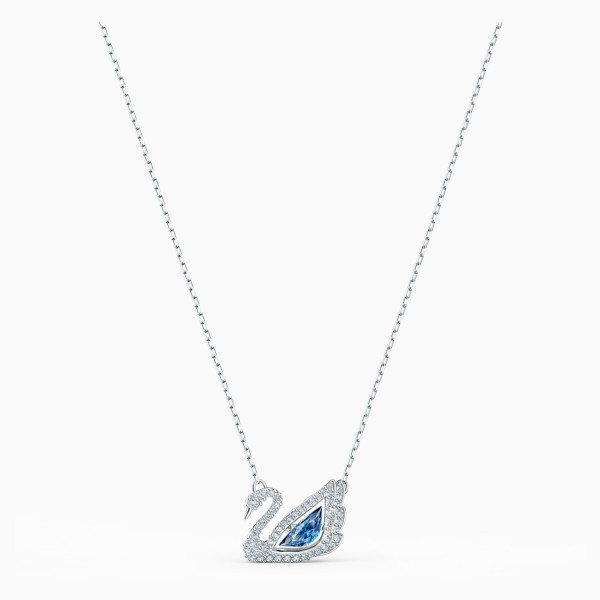 Swarovski Κολιέ Χορευτικό Κύκνο Μπλε Ρόδιο 5533397 Swarovski Κολιέ Χορευτικό Κύκνο Μπλε Ρόδιο 5533397