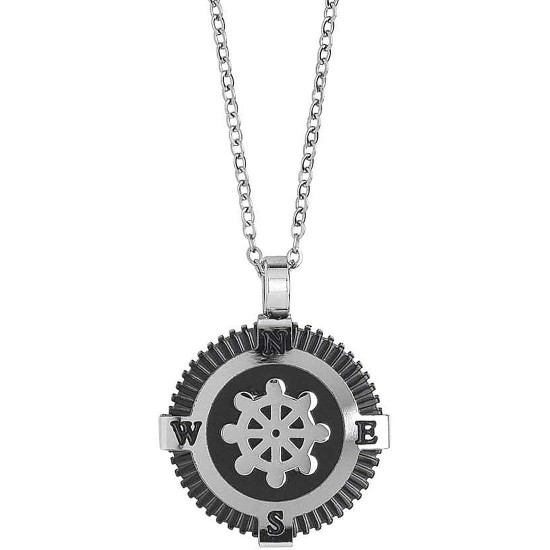 Boccadamo Stainless Steel Necklace With Black Details AGR191