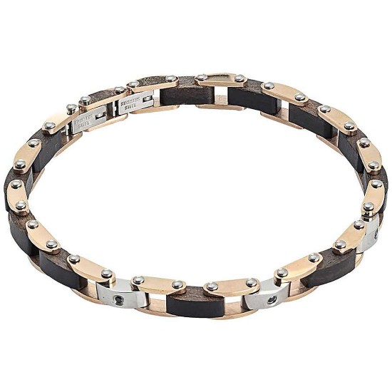 Boccadamo Black Coloured Bracelet With Bronze And Silver Details ABR565N