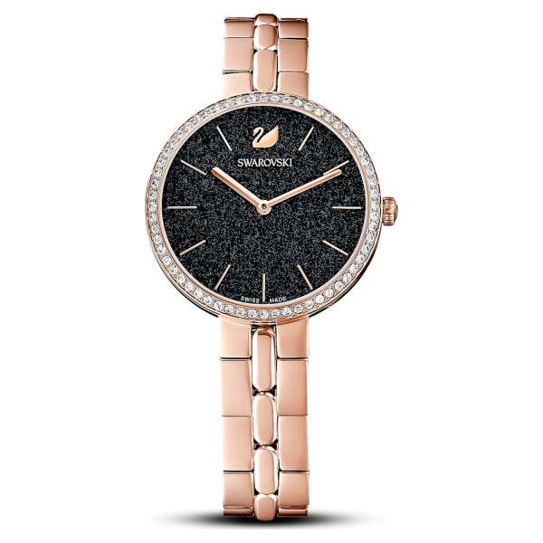 Swarovski Ρολόι Cosmopolitan, Μεταλλικό βραχιόλι, Μαύρο, Ροζ-χρυσός τόνος PVD 5517797 Swarovski Ρολόι Cosmopolitan, Μεταλλικό βραχιόλι, Μαύρο, Ροζ-χρυσός τόνος PVD 5517797