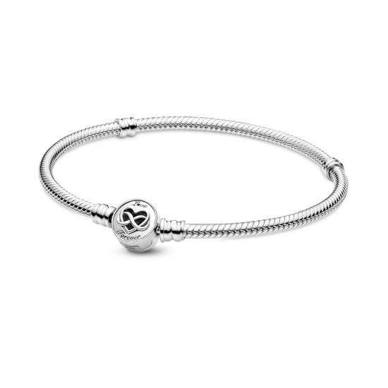 Pandora Moments Heart Infinity Clasp Snake Αλυσίδα Βραχιόλι