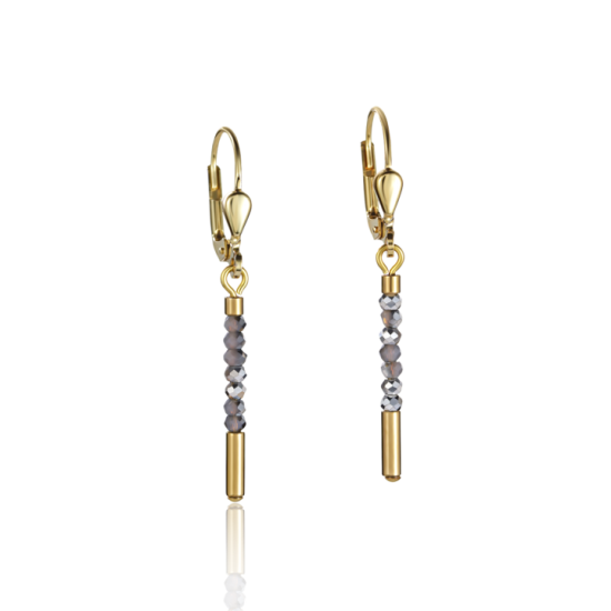 Earrings Waterfall small stainless steel gold & glass silver 4998201617