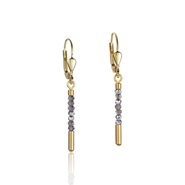 Earrings Waterfall small stainless steel gold & glass silver 4998201617 Earrings Waterfall small stainless steel gold & glass silver 4998201617