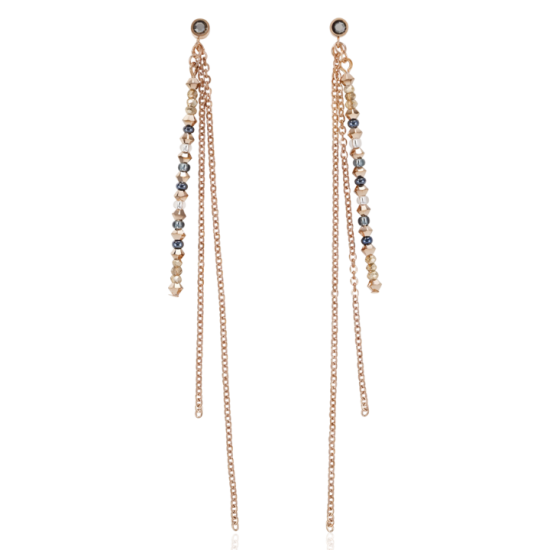 Earrings fine waterfall rose gold-grey 5040211200