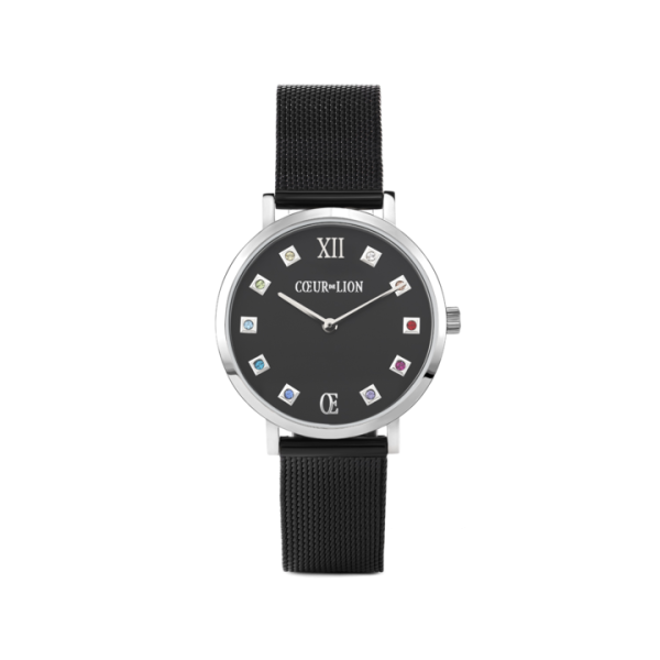 Watch Round Black Matt Milanese Stainless Steel Midnight Black 7610701313 Watch Round Black Matt Milanese Stainless Steel Midnight Black 7610701313