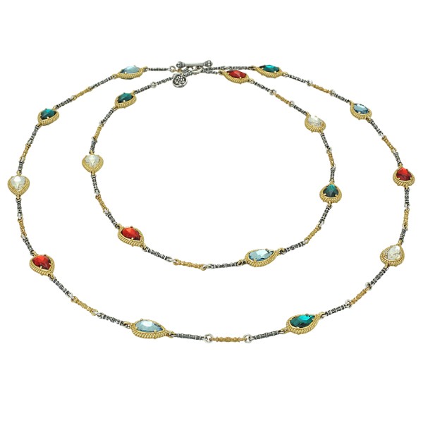 Αναστρέψιμο κολιέ με πολύχρωμα κρύσταλλα Swarovski K131-1 Αναστρέψιμο κολιέ με πολύχρωμα κρύσταλλα Swarovski K131-1