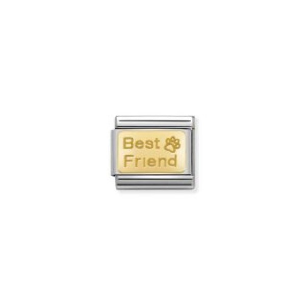 NOMINATION Link Engraved Signs CUSTOM Best friend with footprint 030121/50