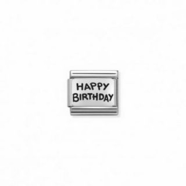 NOMINATION ITALY LINK SILVER HAPPY BIRTHDAY
