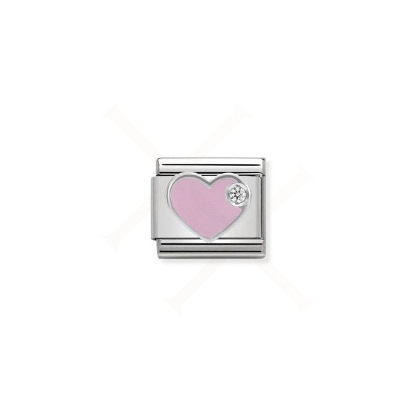 NOMINATION ITALY LINK SILVER PINK HEART NOMINATION ITALY LINK SILVER PINK HEART