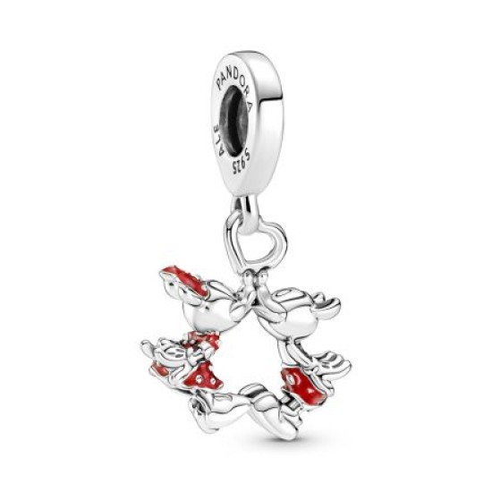 Κρεμαστό ασ. 925 με σμάλτο, Disney Minnie and Mickey Mouse, φιλί CHARM