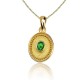 Byzantine Gold Pendant Emerald DAPERIS JEWELRY LAB