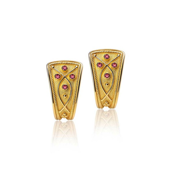 Bυζαντινό Χάγκυ Ρούμπι Σκουλαρίκια DAPERIS JEWELRY LAB Bυζαντινό Χάγκυ Ρούμπι Σκουλαρίκια DAPERIS JEWELRY LAB