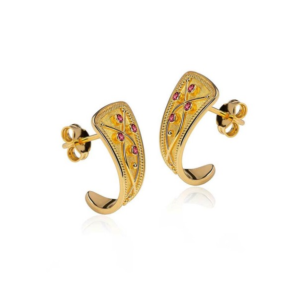 Bυζαντινό Χάγκυ Ρούμπι Σκουλαρίκια DAPERIS JEWELRY LAB Bυζαντινό Χάγκυ Ρούμπι Σκουλαρίκια DAPERIS JEWELRY LAB