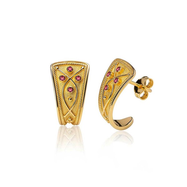 Bυζαντινό Χάγκυ Ρούμπι Σκουλαρίκια DAPERIS JEWELRY LAB Bυζαντινό Χάγκυ Ρούμπι Σκουλαρίκια DAPERIS JEWELRY LAB