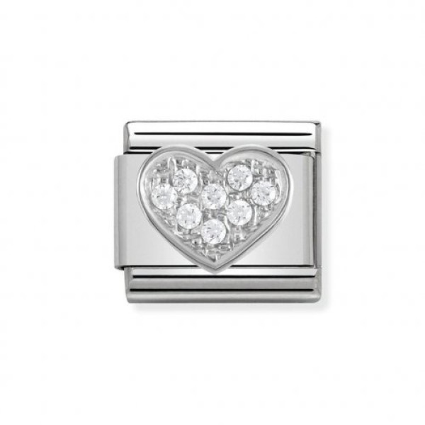 NOMINATION ITALY Classic LINK καρδιά ασήμι 925 με ζιργκόν NOMINATION ITALY Classic LINK καρδιά ασήμι 925 με ζιργκόν