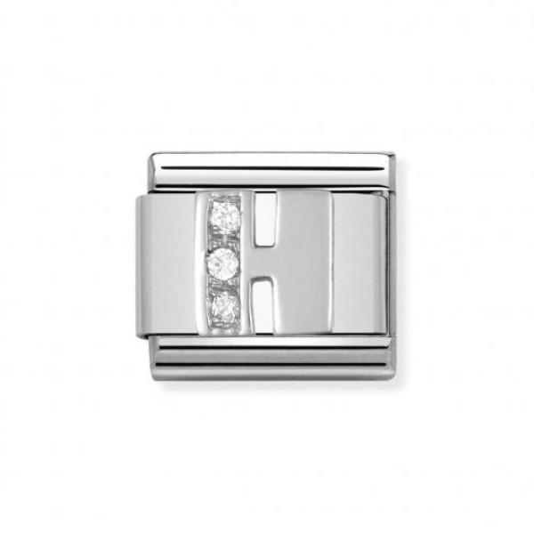 NOMINATION ITALY Classic Link γράμμα H ασήμι 925
