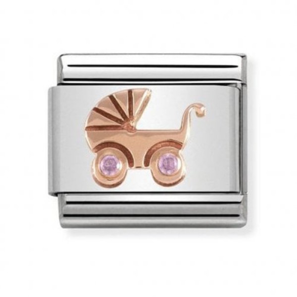 NOMINATION ITALY Classic LINK καροτσάκι ροζ χρυσό 9Κ 430305/06