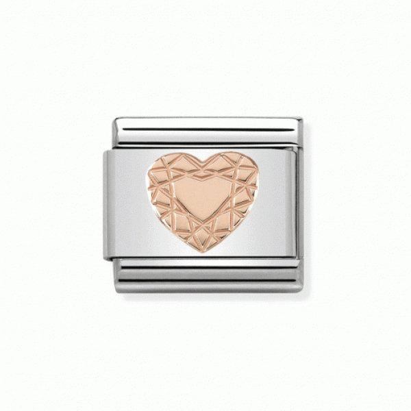 Nomination Σύνδεσμος ροζ χρυσή καρδιά 430104/19