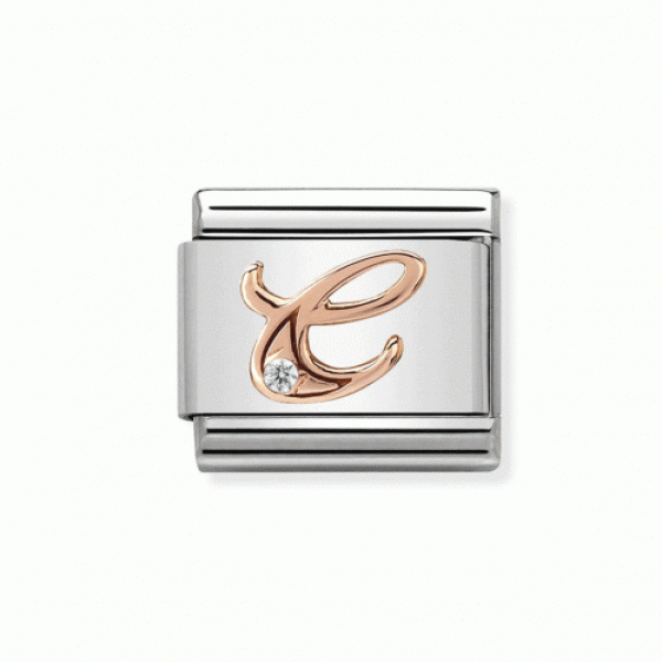 NOMINATION Σύνδεσμος ροζ χρυσό 9Κ με το γράμμα C 430310/03