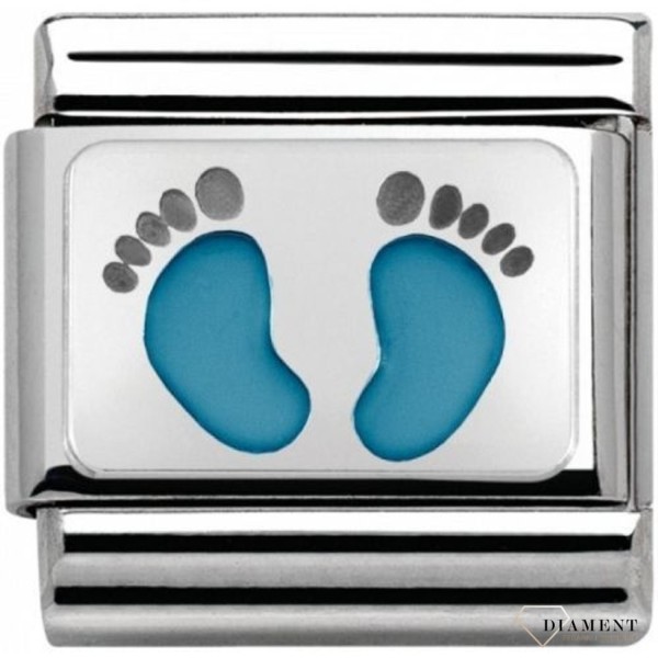NOMINATION ITALY LINK SILVER LIGHT BLUE FOOTPRINTS NOMINATION ITALY LINK SILVER LIGHT BLUE FOOTPRINTS