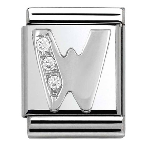 NOMINATION ITALY Classic LINK γράμμα W ασήμι 925 NOMINATION ITALY Classic LINK γράμμα W ασήμι 925