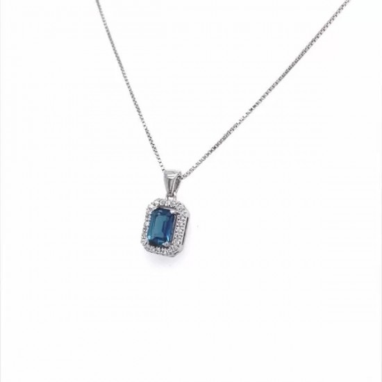 Μενταγιόν με πολύτιμους λίθους 0.80CT BLUE LONDON PEM033