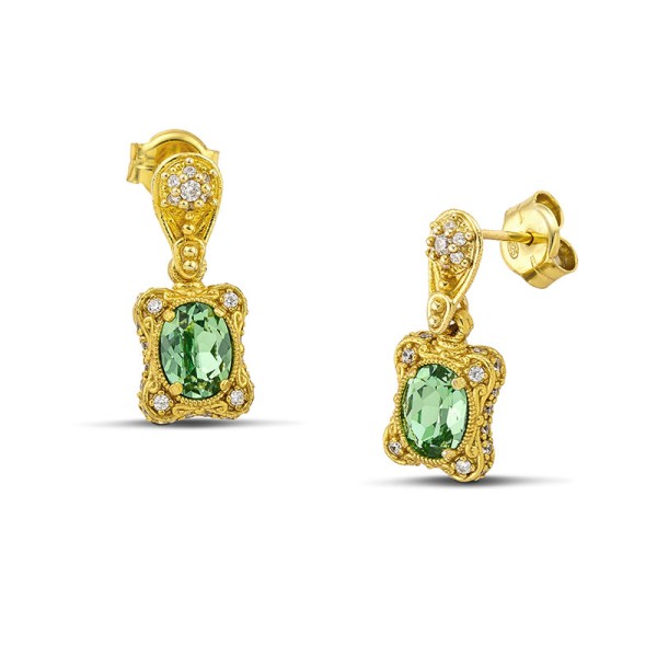 Dimitrios Exclusive Κρεμαστά Σκουλαρίκια με οβάλ Κρύσταλλα Swarovski σε Χρυσά Καστόνια και Ζιργκόν S159 Dimitrios Exclusive Κρεμαστά Σκουλαρίκια με οβάλ Κρύσταλλα Swarovski σε Χρυσά Καστόνια και Ζιργκόν S159