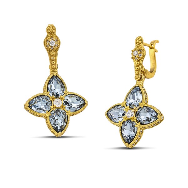 Dimitrios Exclusive Φλοράλ Σκουλαρίκια με Swarovski σε Σχήμα Σταγόνας και Ζιρκόν S156 Dimitrios Exclusive Φλοράλ Σκουλαρίκια με Swarovski σε Σχήμα Σταγόνας και Ζιρκόν S156