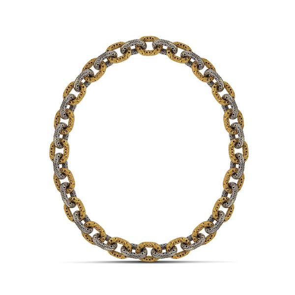 Dimitrios Exclusive Ασημένιο Δίχρωμο Κολιέ K180-1 Dimitrios Exclusive Ασημένιο Δίχρωμο Κολιέ K180-1