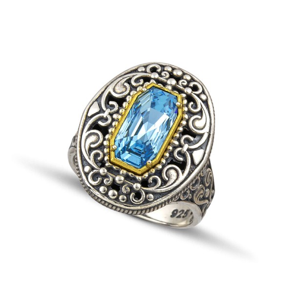 Dimitrios Exclusive Ασημένιο Δαχτυλίδι με Πέτρες Swarovski D122-1