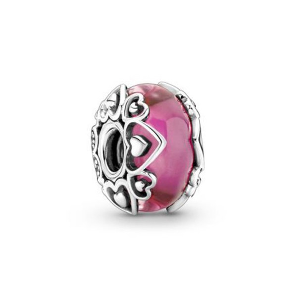 PANDORA Γούρι με Ροζ γυαλί Μουράνο 791159C00 PANDORA Γούρι με Ροζ γυαλί Μουράνο 791159C00