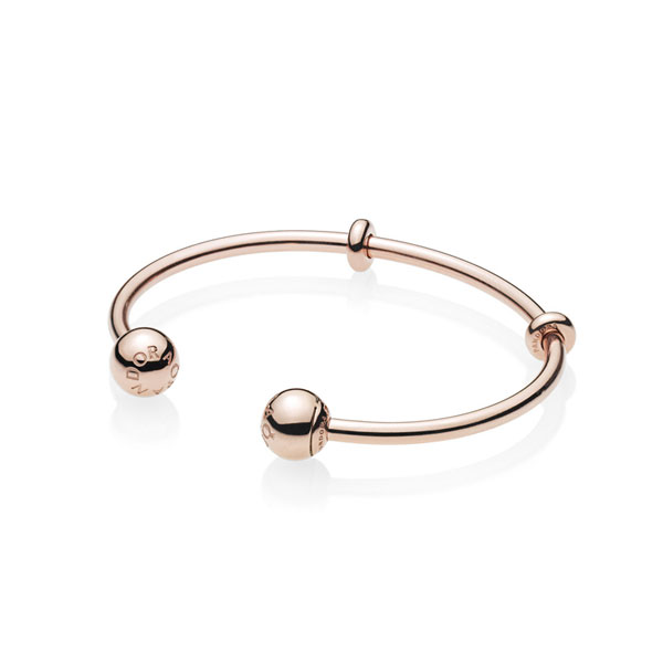 Pandora Βραχιόλι με επίστρωση ροζ χρυσού 14Κ με αποσπώμενα κουμπώματα και stoppers 586477