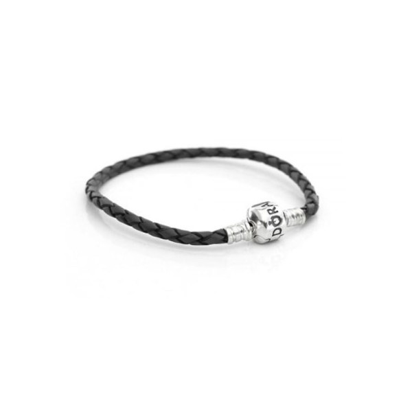 Βραχιόλι με ασήμι 925 και γκρι δερμάτινο λουράκι 590505CGY-D3 Βραχιόλι με ασήμι 925 και γκρι δερμάτινο λουράκι 590505CGY-D3