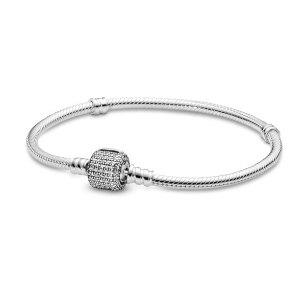 Pandora Ασημένιο Βραχιόλι με γούρι MOMENTS 590723CZ Pandora Ασημένιο Βραχιόλι με γούρι MOMENTS 590723CZ