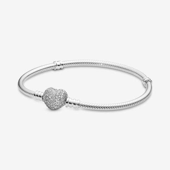 Pandora Αλυσίδα Βραχιόλι με αστραφτερή καρδιά 590727CZ