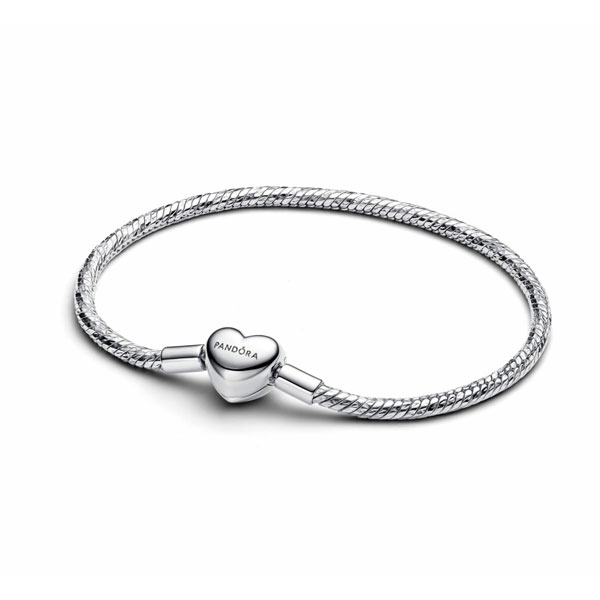 Pandora Βραχιόλι Φίδι με Καρδιά Ασημί 594236C00