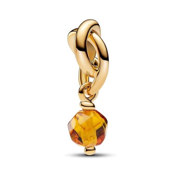 Pandora Κρεμαστό σύμβολο με επίστρωση χρυσού 14Κ & πορτοκαλί κρύσταλλο 763462C11 Pandora Κρεμαστό σύμβολο με επίστρωση χρυσού 14Κ & πορτοκαλί κρύσταλλο 763462C11
