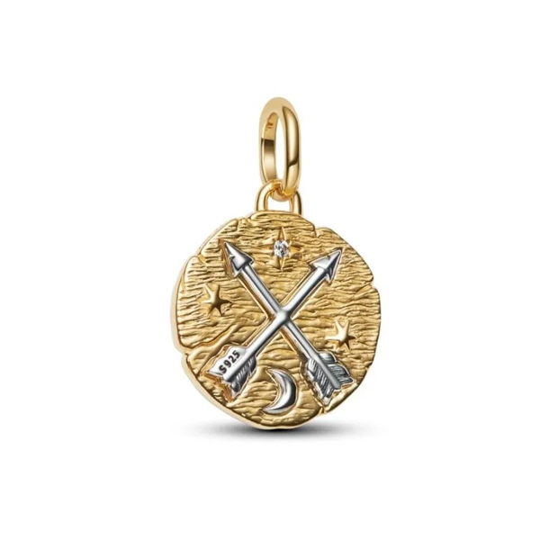 Pandora Σύμβολο Τόξα Σταυρωτά Ασήμι και Χρυσό 14Κ 764081C01 Pandora Σύμβολο Τόξα Σταυρωτά Ασήμι και Χρυσό 14Κ 764081C01