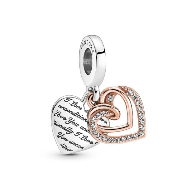 PANDORA Καρδιές Διπλές Γούρι 781062C01 PANDORA Καρδιές Διπλές Γούρι 781062C01