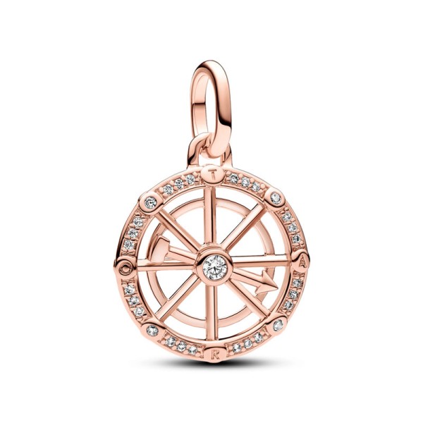 Pandora Γούρι Κρεμαστό Ροζ-Χρυσό Πυξίδα 783063C01 Pandora Γούρι Κρεμαστό Ροζ-Χρυσό Πυξίδα 783063C01