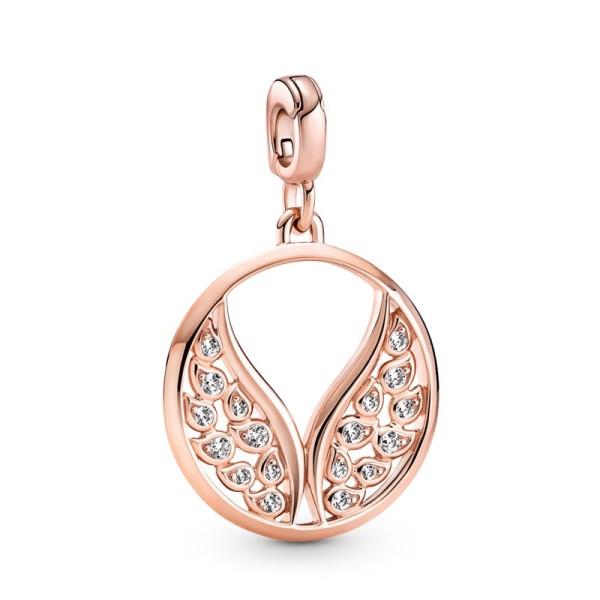 Pandora Γούρι Κρεμαστό με Φτερά Ροζ-Χρυσό 789672C01 Pandora Γούρι Κρεμαστό με Φτερά Ροζ-Χρυσό 789672C01