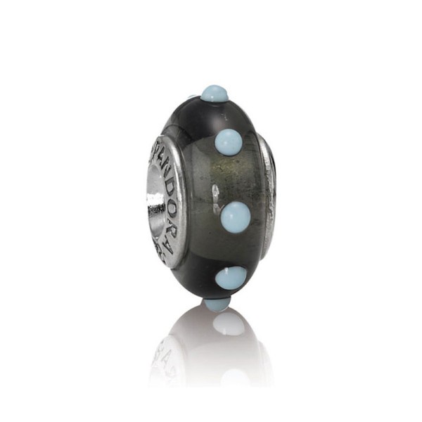 Σύμβολο Γούρι με Μαύρο Murano Γυαλί και γαλάζιο 790631