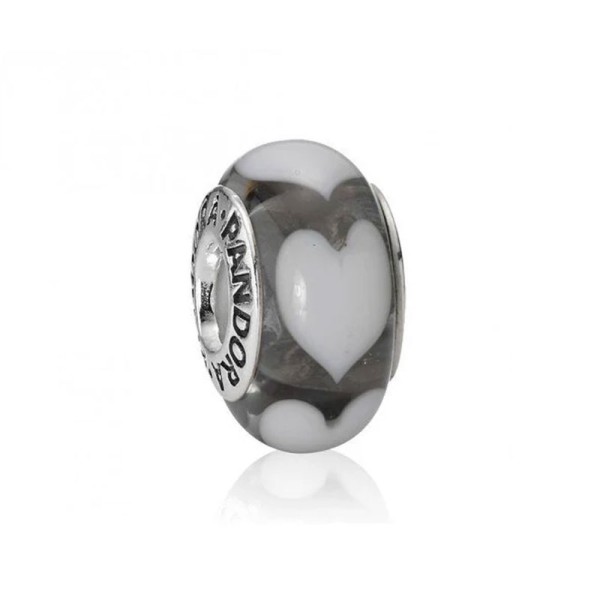 Σύμβολο Γούρι με Kαρδιές και Μαύρο Γυαλί Murano 790666