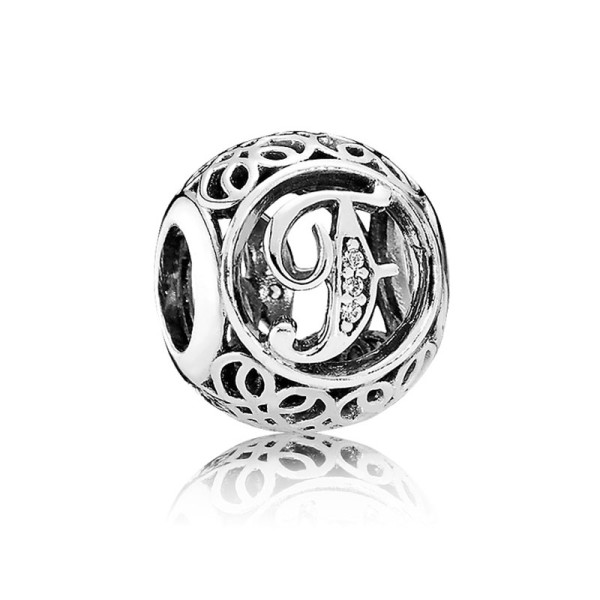 Pandora Γούρι Vintage Γράμμα F με Διαφανές Ζιργκόν 791850CZ Pandora Γούρι Vintage Γράμμα F με Διαφανές Ζιργκόν 791850CZ