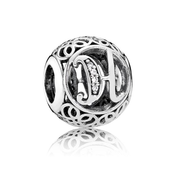 Pandora Γράμμα H γούρι με καθαρή ζιρκονία 791852CZ Pandora Γράμμα H γούρι με καθαρή ζιρκονία 791852CZ