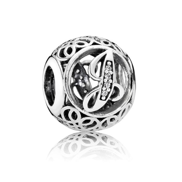 Pandora Γούρι Vintage Γράμμα J με Διαφανές Ζιργκόν 791854CZ Pandora Γούρι Vintage Γράμμα J με Διαφανές Ζιργκόν 791854CZ
